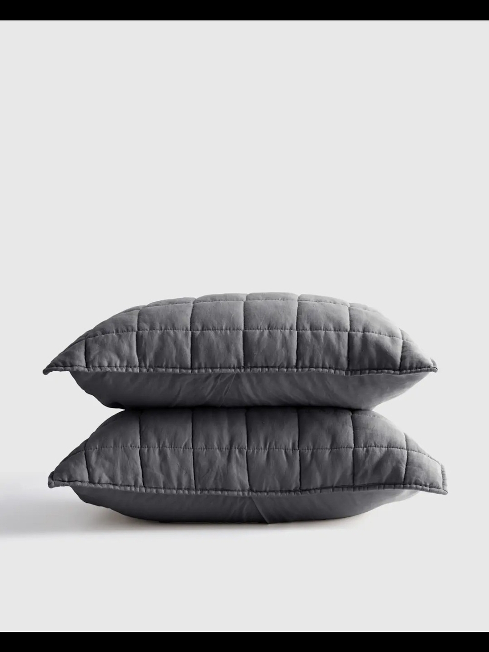 Quince European Linen Box Quilted Sham Set - Standard - Nightfall